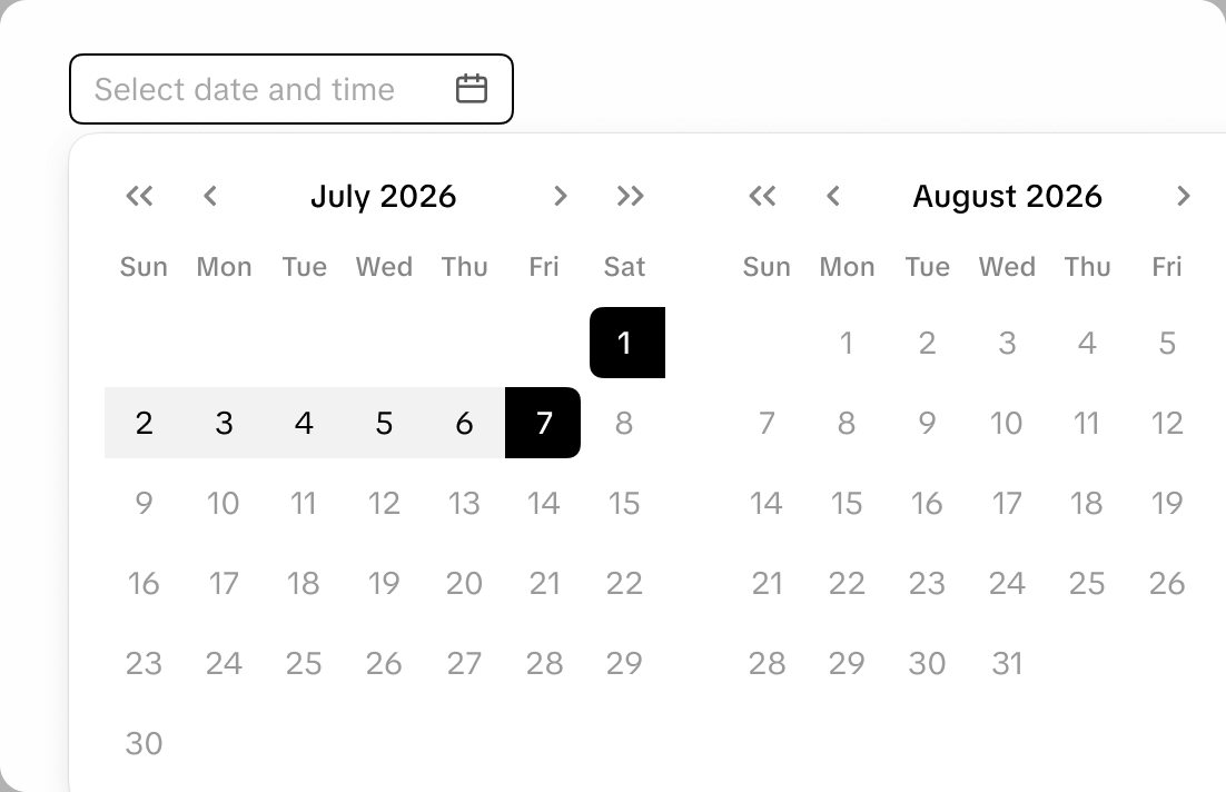 DatePicker component preview